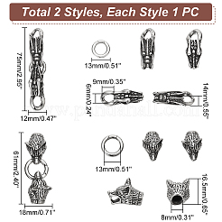 2 Sets 2 Styles 304 Stainless Steel Spring Gate Rings&nbsp;STAS-UN0041-77