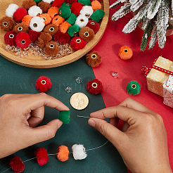 60Pcs 6 Colors Imitation Rabbit Hair European Beads&nbsp;FIND-PA0001-25