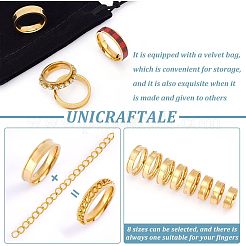 16Pcs 8 Size 201 Stainless Steel Grooved Finger Ring for Men Women&nbsp;RJEW-UN0002-37