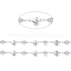 Tarnish Resistant 304 Stainless Steel Heart & Rhombus Link Chains&nbsp;CHS-P011-06P