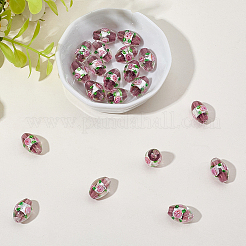 20Pcs Handmade Foil Glass Lampwork Beads&nbsp;LAMP-PA0001-63B