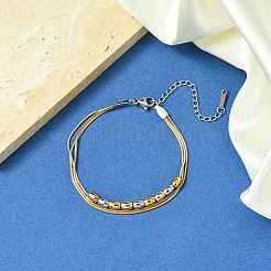 304 Stainless Steel Multi-strand Bracelets&nbsp;BJEW-G733-02G