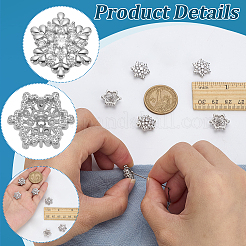 6Pcs 1-Hole Brass Pave Clear Cubic Zirconia Buttons&nbsp;BUTT-FG0001-54P
