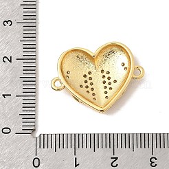 Brass Micro Pave Clear Cubic Zirconia Coconut Tree Heart Connector Charms&nbsp;KK-A296-26G