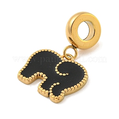 Ion Plating(IP) 304 Stainless Steel Enamel European Dangle Charms&nbsp;STAS-U005-44G-01