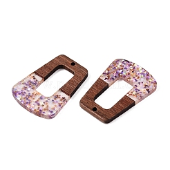 Epoxy Resin & Walnut Wood Pendants&nbsp;RESI-T057-13C