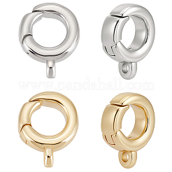 10Pcs 2 Colors Brass Spring Gate Rings&nbsp;KK-BBC0018-84