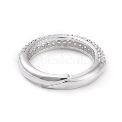 Adjustable Brass Micro Pave Cubic Zirconia Cuff Rings&nbsp;RJEW-L098-007-P
