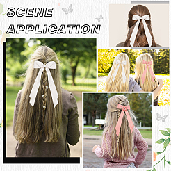 Big Bowknot Polyester Alligator Hair Clips&nbsp;AJEW-CP0008-42B-01
