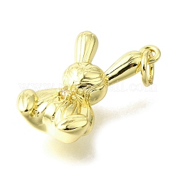 Brass Micro Pave Cubic Zirconia Pendants&nbsp;KK-V007-21G