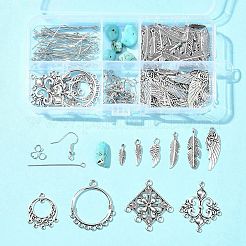 DIY Feather Wing Alloy & Synthetic Turquoise Dangle Earring Making Kits&nbsp;DIY-FS0006-34