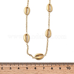 304 Stainless Steel Shell Shape Link Chain Necklaces for Women&nbsp;NJEW-G181-05G