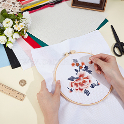 8Pcs 8 Colors 14CT Cross Stitch Canvas Cotton Embroidery Fabric&nbsp;DIY-FG0007-92
