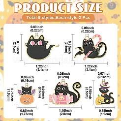 10Pcs 5 Styles Halloween Theme Rack Plating Alloy Enamel Pendants&nbsp;ENAM-YW0006-21