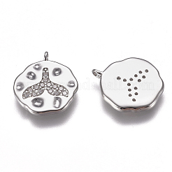 Brass Micro Pave Clear Cubic Zirconia Charms&nbsp;LS-ZIRC-I030-03P