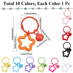 20Pcs 10 Colors Zinc Alloy Keychains&nbsp;KEYC-BBC0001-16