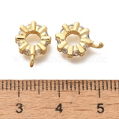 Flat Round Rack Plating Brass Micro Pave Cubic Zirconia Tube Bails&nbsp;KK-H508-09G