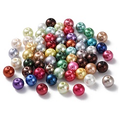 Baking Paint Pearlized Glass Pearl Round Bead Strands&nbsp;HY-Q004-8mm-M