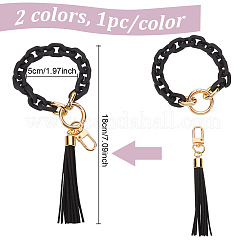 2Pcs 2 Colors Acrylic with Alloy Decorations&nbsp;DIY-GO0002-09