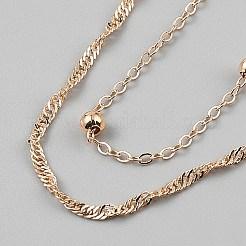 2Pcs 2 Styles Iron Singapore Chains & Cable Chain Belts&nbsp;IFIN-WH20816-002