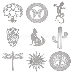9Pcs 9 Styles 201 Stainless Steel Links Connector Charms&nbsp;STAS-TA0005-41