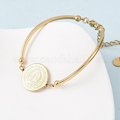 Religion 304 Stainless Steel Link Bracelets for Women&nbsp;BJEW-F524-02B-G