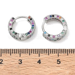 Brass Micro Pave Cubic Zirconia Hoop Earrings for Women&nbsp;EJEW-A167-19P-01