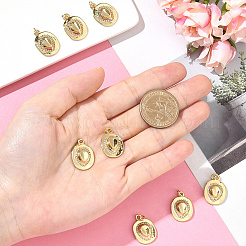 8Pcs Brass Micro Pave Clear Cubic Zirconia Pendants&nbsp;KK-BBC0020-20