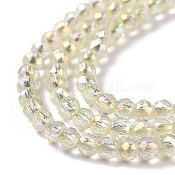 Electroplate Transparent Glass Beads Strands&nbsp;GLAA-H021-01B-FR04