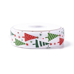 25 Yards Christmas Theme Printed Polyester Grosgrain Ribbon&nbsp;OCOR-C004-02G