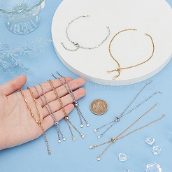 8Pcs 4 Styles 304 Stainless Steel Satellite Chain Bracelet Slider Making&nbsp;AJEW-AR0001-87