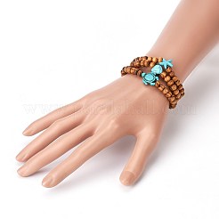 Wood Beads Stretch Kids Bracelets&nbsp;BJEW-JB03973-M