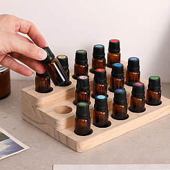 3-Tier 15 Slots Pine Wood Essential Oil Storage Display Riser Stands&nbsp;ODIS-WH0329-89