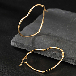 Simple Romantic 201 Stainless Steel Heart Hoop Earrings&nbsp;XB0293