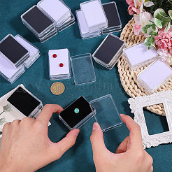 30Pcs 2 Colors Rectangle Transparent Plastic Loose Diamond Gemstone Storage Boxes&nbsp;CON-CA0001-033