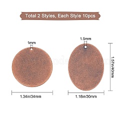 20Pcs 2 Style Metal Tags&nbsp;KK-SC0002-07