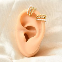 Brass Micro Pave Clear Cubic Zirconia Cuff Earrings&nbsp;EJEW-C186-01B-G