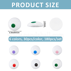 180Pcs 6 Colors Resin Cabochons&nbsp;RESI-FH0001-73