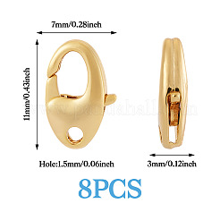 8Pcs Brass Lobster Claw Clasps&nbsp;KK-TA0002-65