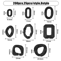 200Pcs 8 Style Spray Painted CCB Plastic Linking Rings&nbsp;CCB-HY0001-08