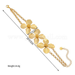 304 Stainless Steel Triple Flower Link Bracelets for Women&nbsp;WG0333A-01