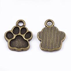 Dog Paw Prints Tibetan Style Alloy Pendant Enamel Settings&nbsp;TIBEP-R338-30AB-NR