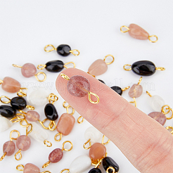 120Pcs 4 Styles Natural Mixed Gemstone Connector Charms&nbsp;FIND-DC0002-76