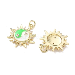 Brass Micro Pave Clear Cubic Zirconia Pendants&nbsp;CU-CBADD0C-01G