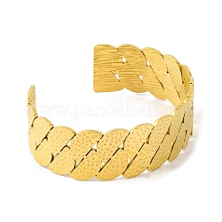 Ion Plating(IP) 304 Stainless Steel Cuff Bangles for Women&nbsp;BJEW-B104-11G