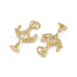 Brass Micro Pave Cubic Zirconia Pendants&nbsp;KK-Z120-02G-01