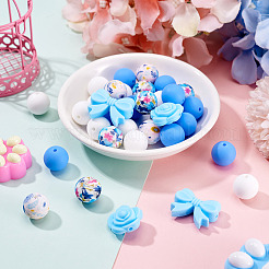 34Pcs 6 Styles Silicone Beads&nbsp;SIL-TA0003-51B