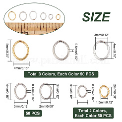 300Pcs 6 Styles Brass & Stainless Steel Jump Rings&nbsp;FIND-PH0007-16