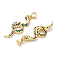Brass Micro Pave Cubic Zirconia Pendants&nbsp;KK-L243-29G-14