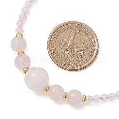 Natural Rose Quartz Round Graduated Beaded Necklaces&nbsp;NJEW-JN05654-01